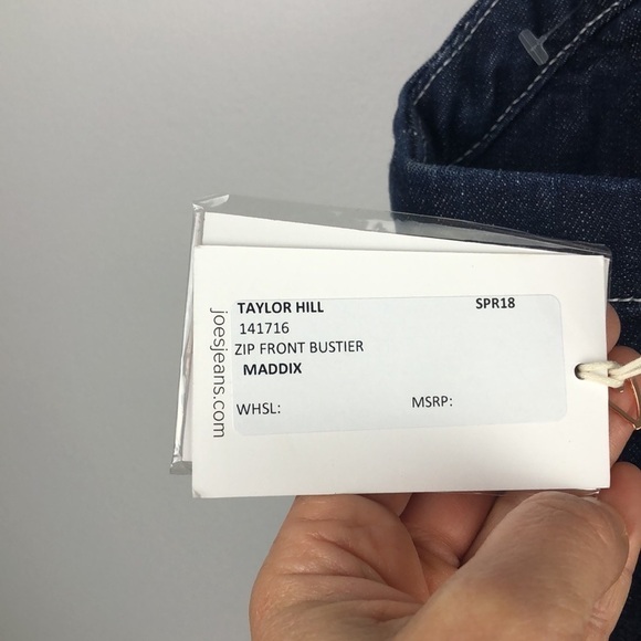 NEW Taylor Hill by Joe’s Jeans Maddix Denim Bustier Front Zip Size S Cropped Top - Picture 14 of 14